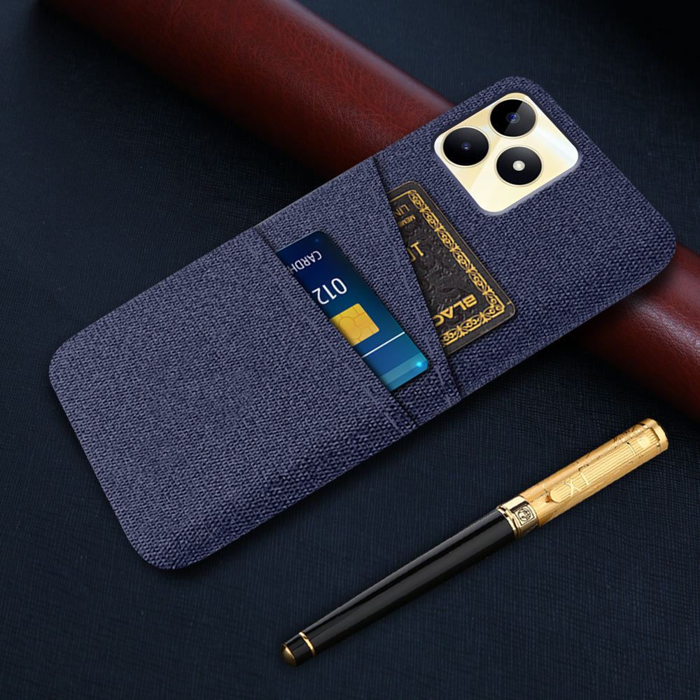 For Realme Narzo N53 4G Dual Card Holder Cell Phone Case Cloth Texture Hard PC Cover For Realme Narzo N53 4G Dual Card Holder Cell Phone Case Cloth Texture Hard PC Cover